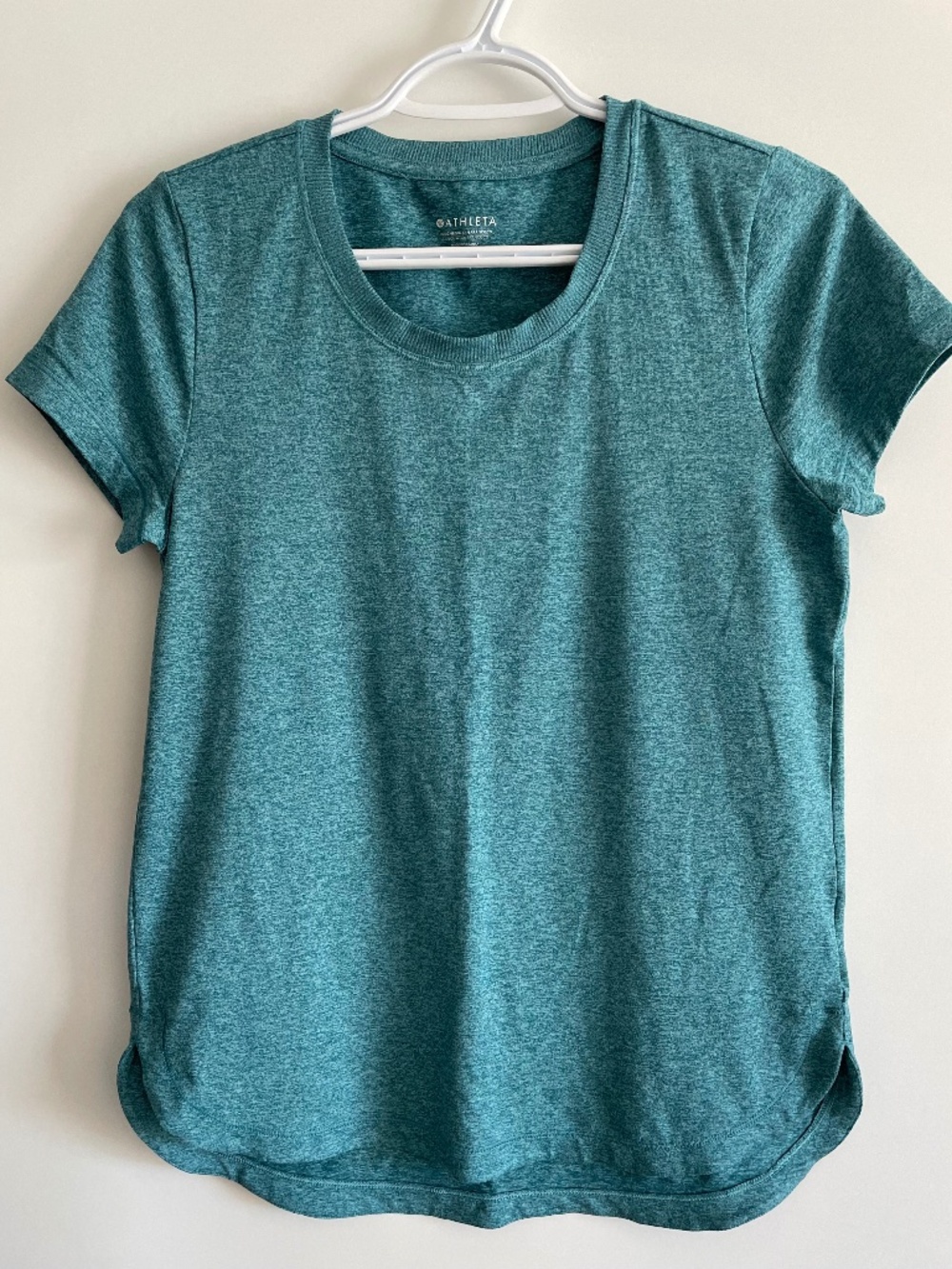 EUC Athleta Borealis Green Heather Uptempo Tee Moisture Wicking Small